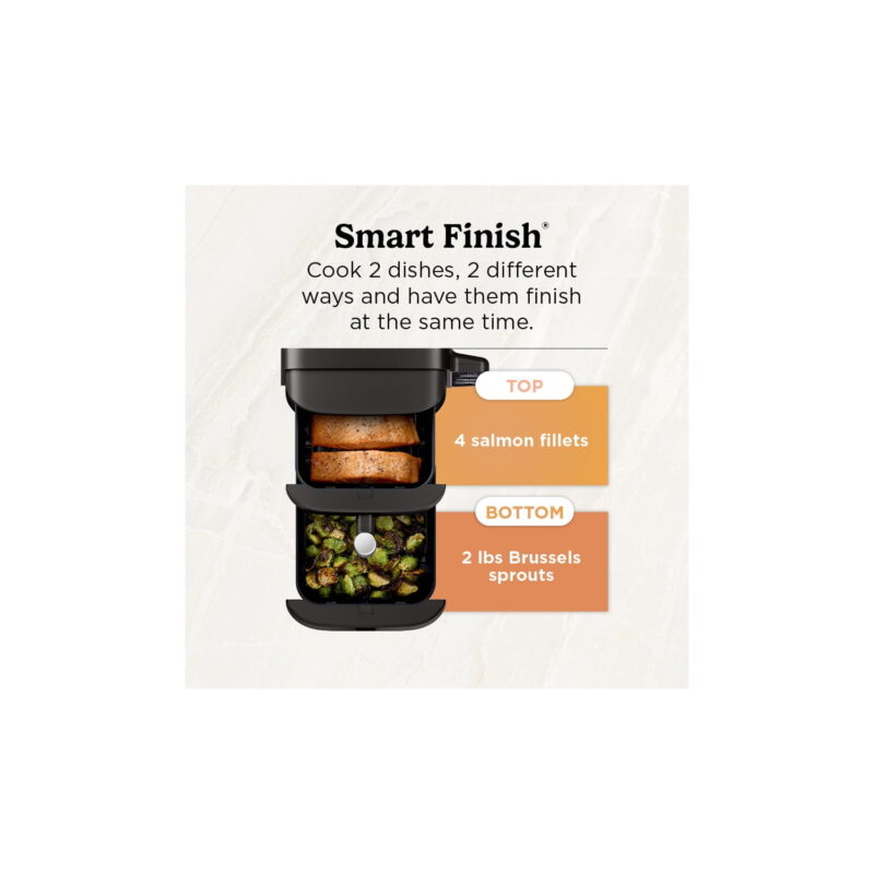 Ninja DoubleStack 8 Qt, 4-in-1, 2-Basket Air Fryer, Space Saving Design - Image 7