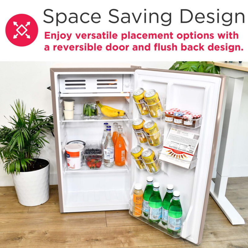 Frigidaire 3.2 Cu ft Retro Compact Refrigerator With Side Bottle Opener EFR376, Coral - Image 6