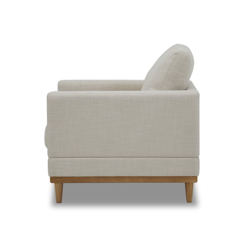 Better Homes & Gardens Springwood Wood Frame Accent Chair, Cream Linen - Image 5
