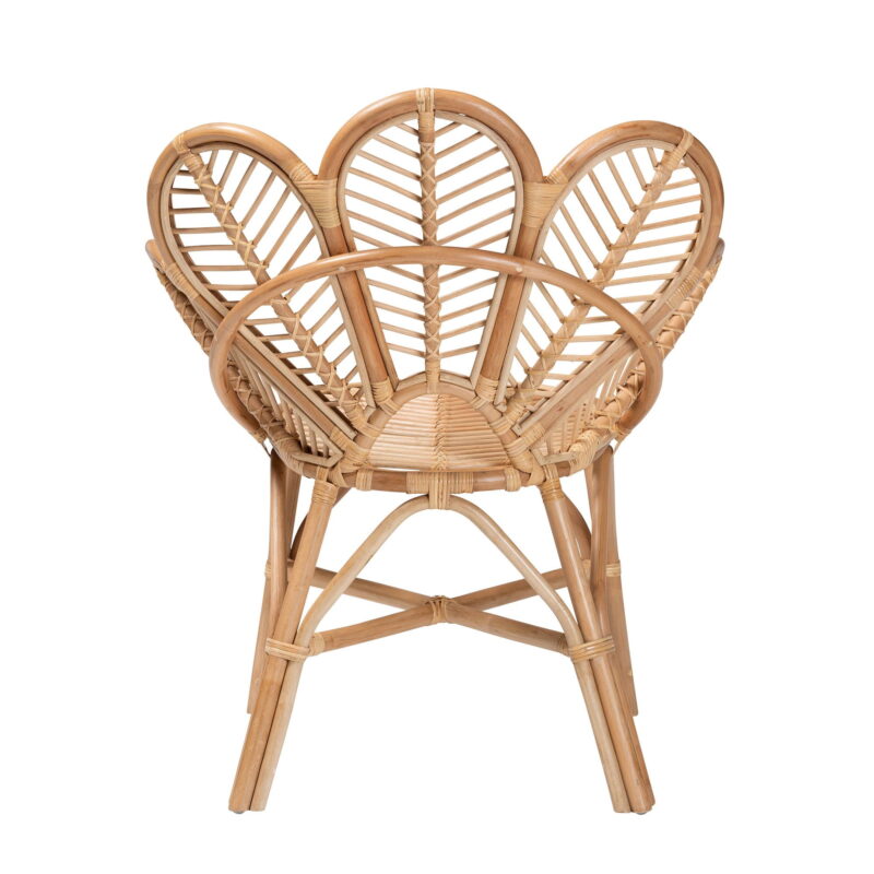 bali & pari Eliava Rattan BOHO Peacock Chair, Natural Brown - Image 5