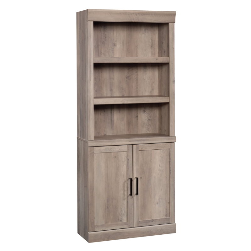 Better Homes & Gardens Glendale 5 Shelf Bookcase with Doors, Rustic Gray Finish - Image 2