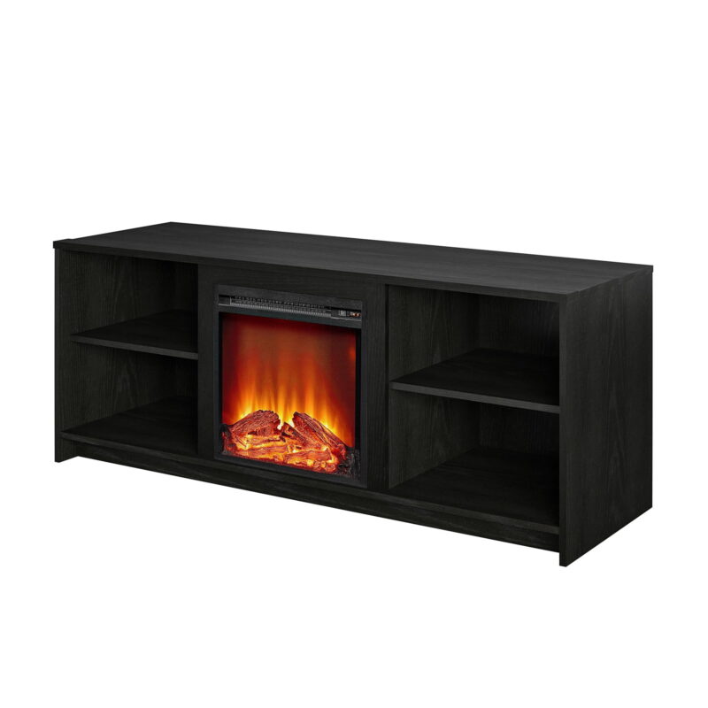 Mainstays Fireplace TV Stand for TVs up to 65", Black Oak - Image 3