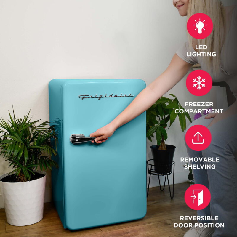 Frigidaire 3.2 Cu. ft. Single Door Retro Compact Refrigerator EFR372, Blue - Image 3