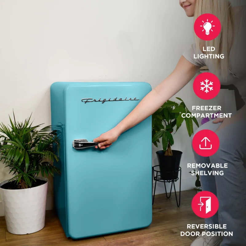 Frigidaire 3.2 Cu. ft. Single Door Retro Compact Refrigerator EFR372, Blue - Image 3
