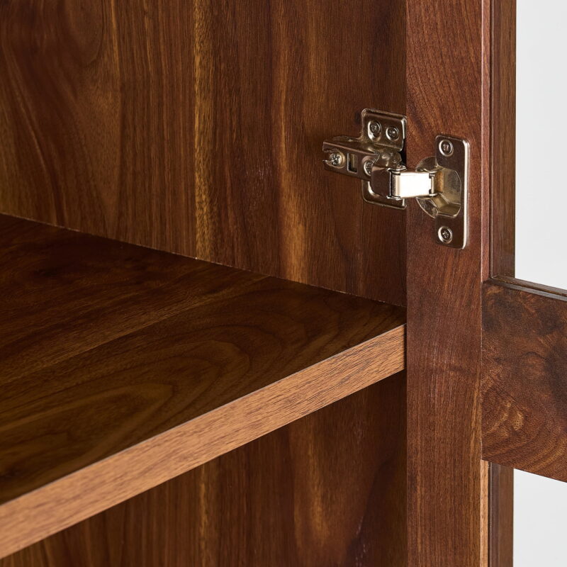 Better Homes & Gardens Ezra Glass Door Storage Cabinet, Warm Walnut finish - Image 6