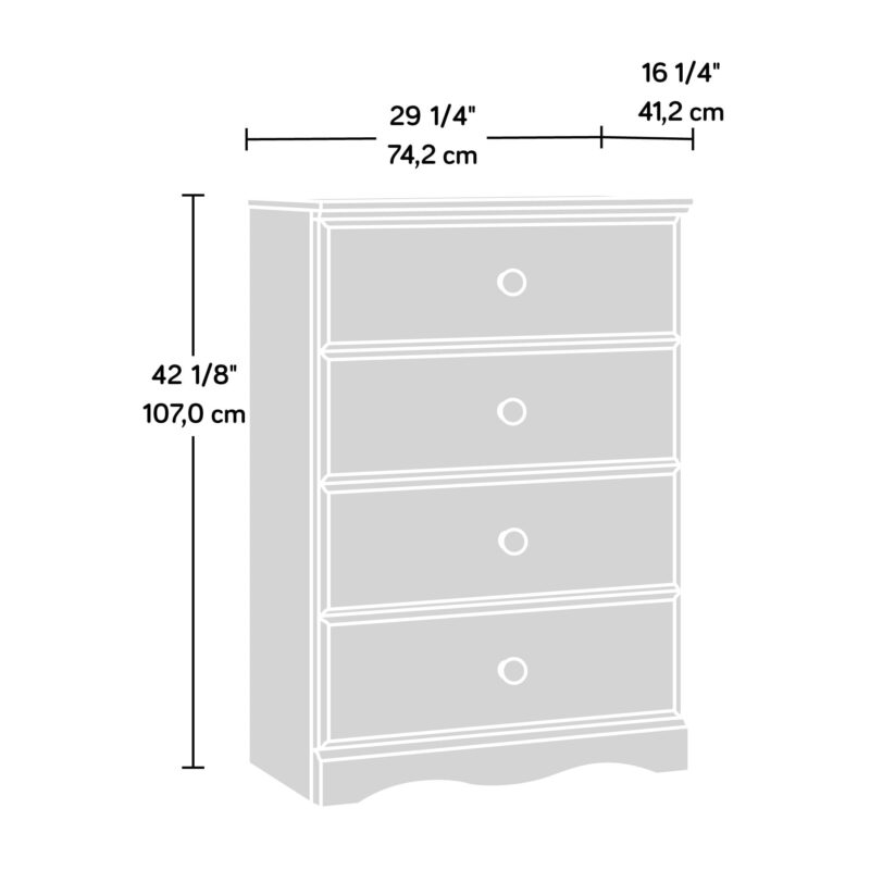 Sauder Storybook 4-Drawer Bedroom Dresser, Soft White Finish - Image 6
