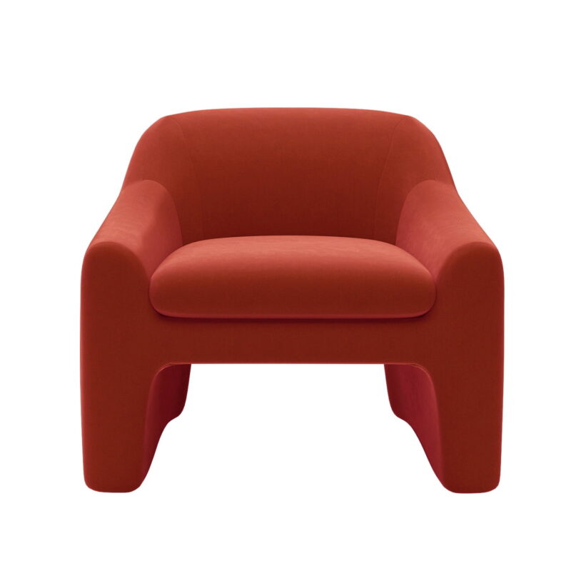 Better Homes & Gardens Emerson Curvy Accent Chair, Rustic Red Velvet - Image 3