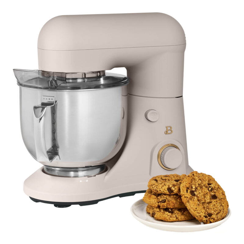 Beautiful 5.3 Qt Stand Mixer, Porcini Taupe with Flat Beater, Dough Hook, Balloon Whisk - Image 5