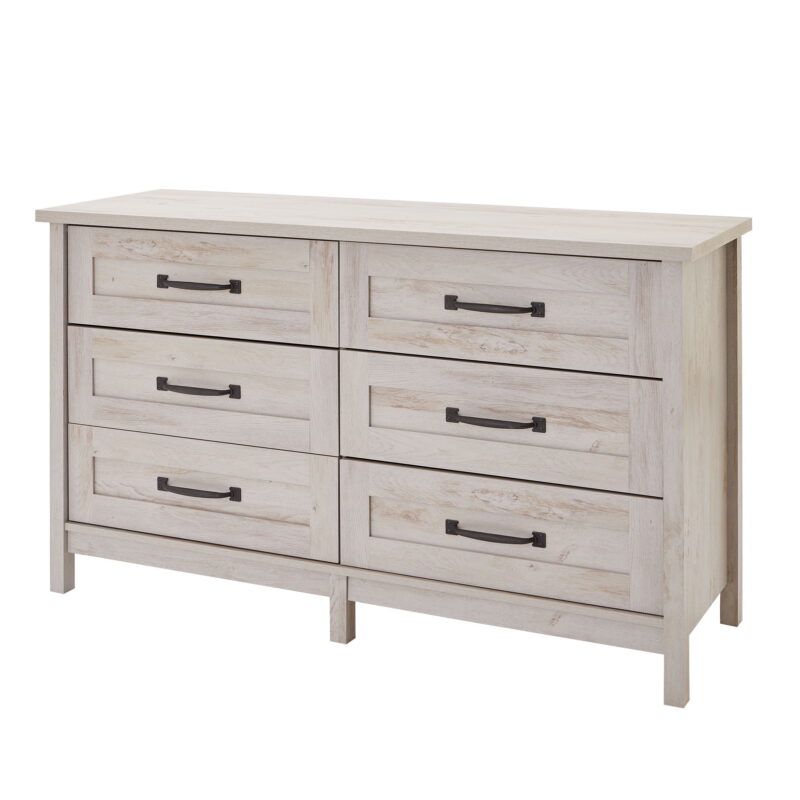 Better Homes & Gardens Modern Farmhouse 6-Drawer Dresser, Rustic White Finish - Image 6
