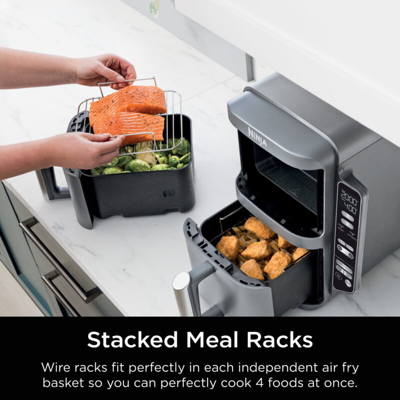 Ninja 10 qt 2-Basket Air Fryer, Black - Automatic Shutoff - Image 5