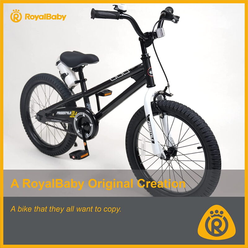 Royalbaby Freestyle 18" Kids Bicycle for Boys Girls, Ages 6-9 Years, Black - Image 4