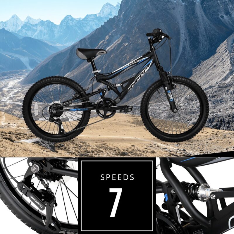 20" Hyper Bicycles Shocker Mountain Bike, 20" Wheels, Kids Age Group 8-13 Years, Black, Child - Image 3