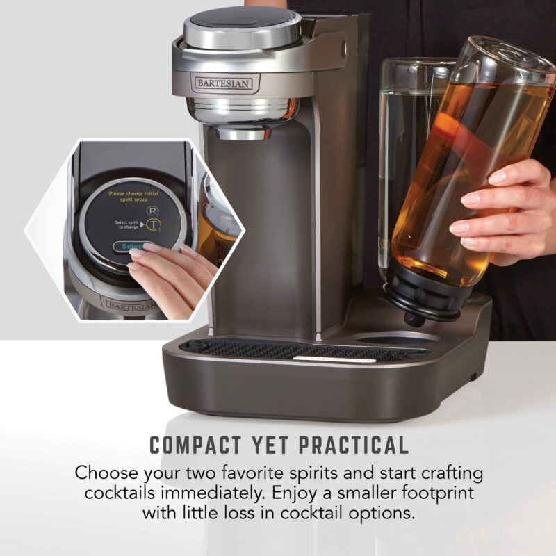 Bartesian Duet Cocktail Machine, 750 mL Glass Spirit Bottles, with LCD Display with Intuitive Controls - Image 2