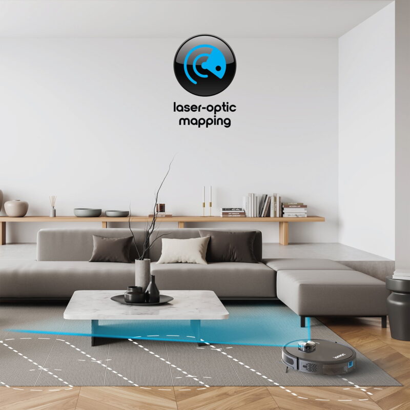 Ionvac OptiMax Robovac, Laser Mapping Robot Vacuum Cleaner with Wi-Fi, New - Image 3