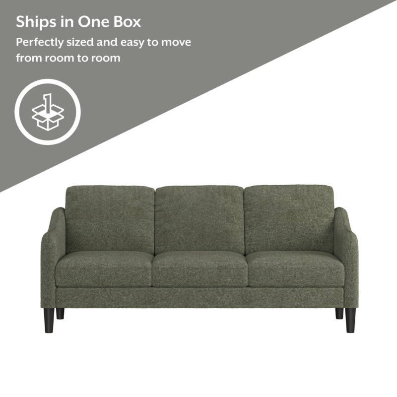 Mainstays Westley Swoop Arm 74" Sofa, Moss Green - Image 5