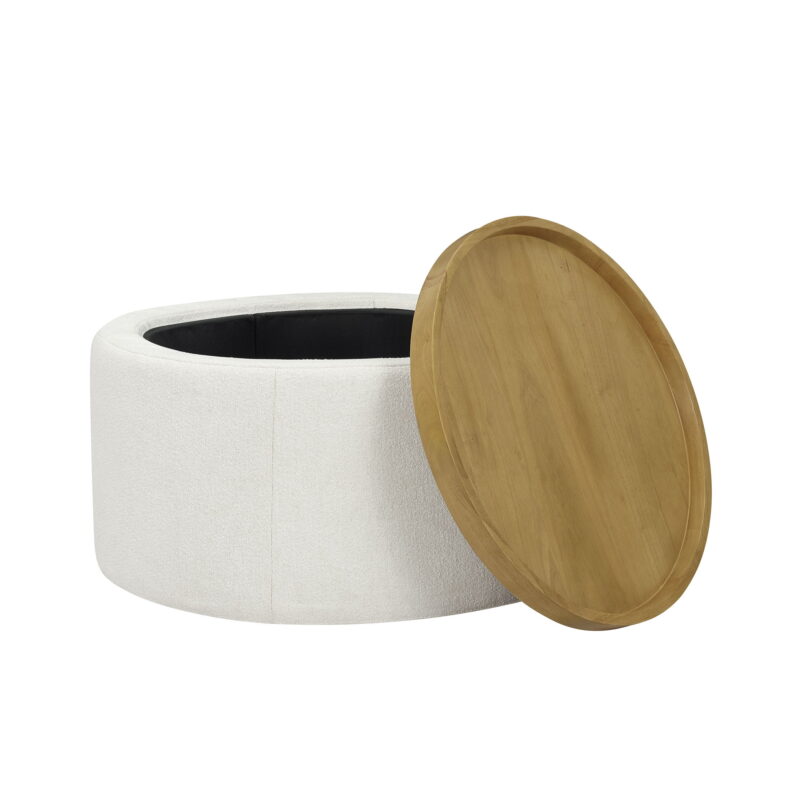 Beautiful Drew Stowaway Coffee Table with Storage by Drew Barrymore, Cream - Image 5