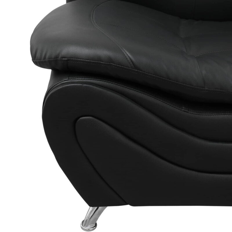 Trumanpick Leather Single Sofa Chair, Modern Comfy Sofa Couch for Living Room, Black - Image 4