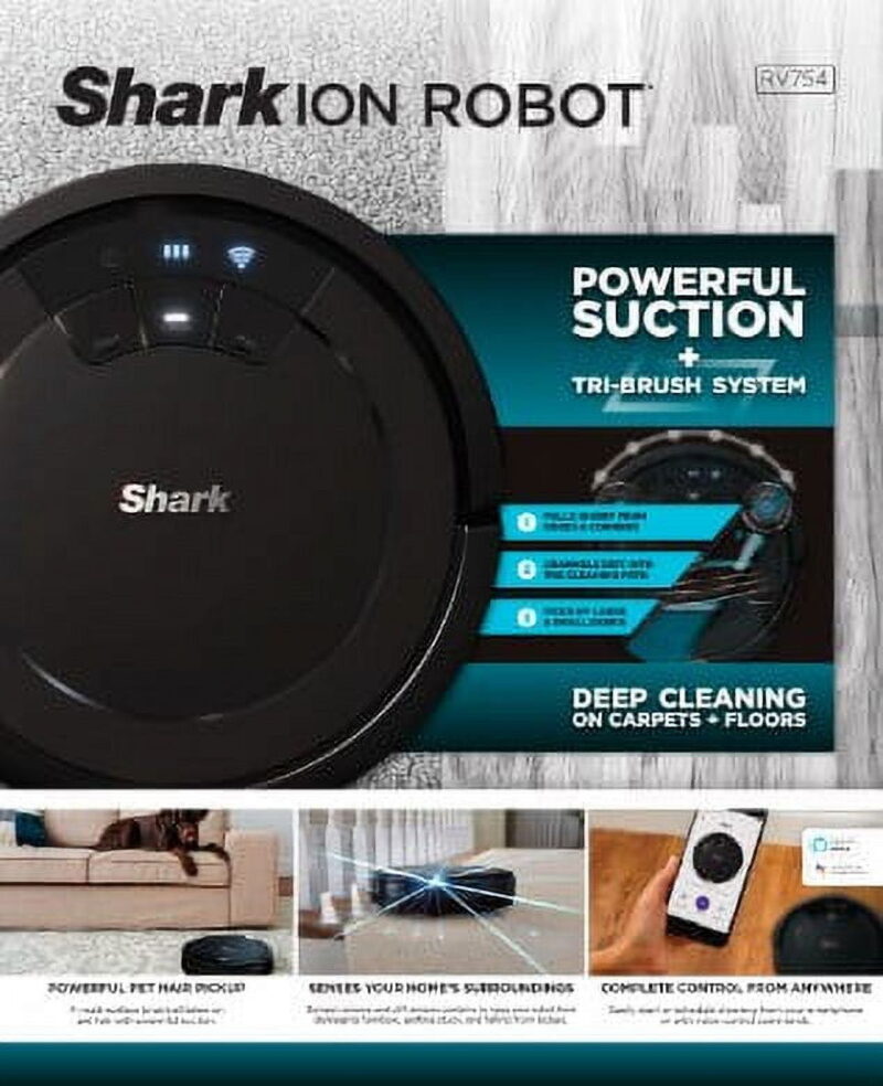 Shark ION Robot Vacuum, Wi-Fi Connected, Black, RV754 - Image 5