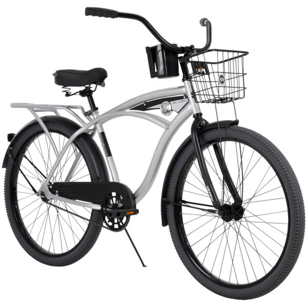 26" Huffy Nel Lusso Men's Beach Cruiser Bike, Basket, Cargo Rack, Adult Ages 13+