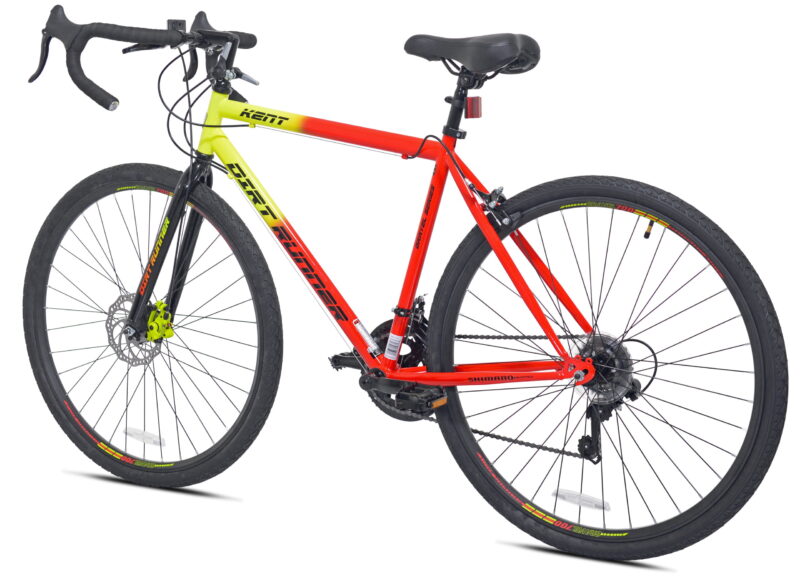 Kent 700c Dirt Runner Men's Gravel Bike, 14 Speed, Neon Red / Orange - Image 4