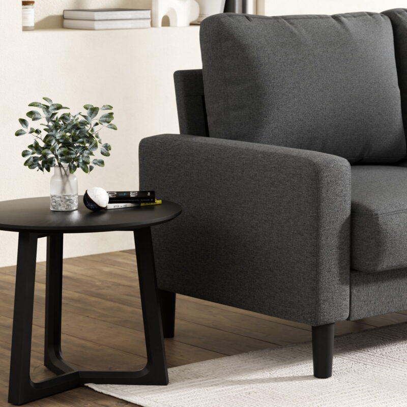Zinus 62" Harmony Indoor Sofa for Small Space Living Room, Dark Gray - Image 2