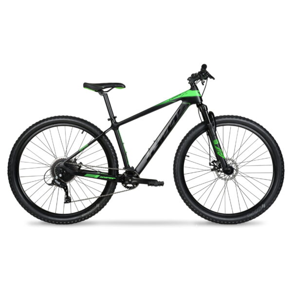 29" Hyper Carbon Fiber Mountain Bike, Black/Green, Adults Age 13+