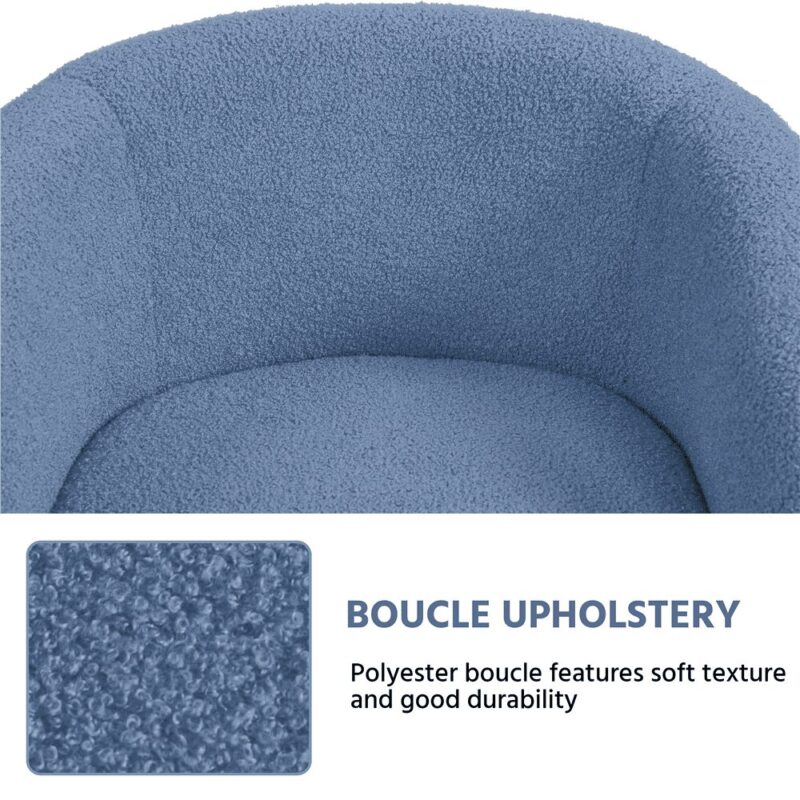 Renwick Set of 2 Boucle Upholstered Club Chair, Blue - Image 4