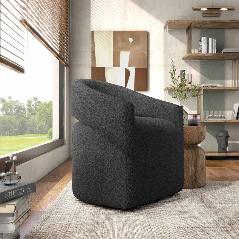 Furniture of America Cape Upholstered Indoor Boucle Fabric Swivel Armchairs & Accent Chairs, Gray - Image 2