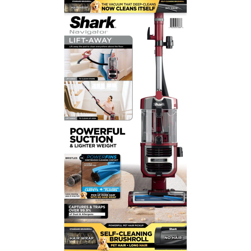 Shark® Navigator® Lift-Away® Pet Upright Vacuum Cleaner - Self-Cleaning PowerFins® Brushroll, HEPA Filter, Anti-Allergen Complete Seal - Image 4