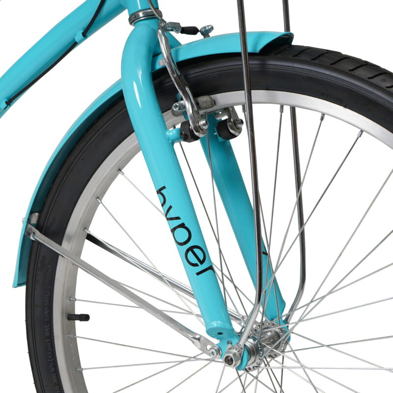 26" Hyper Bicycles Commute Bike with Basket, Adults 13+ Years, Neon Teal - Image 7
