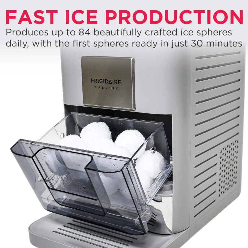Frigidaire Gallery Artisinal Clear Sphere Ice Maker, Touch Control, Grey, EFIC242-GREY - Image 2