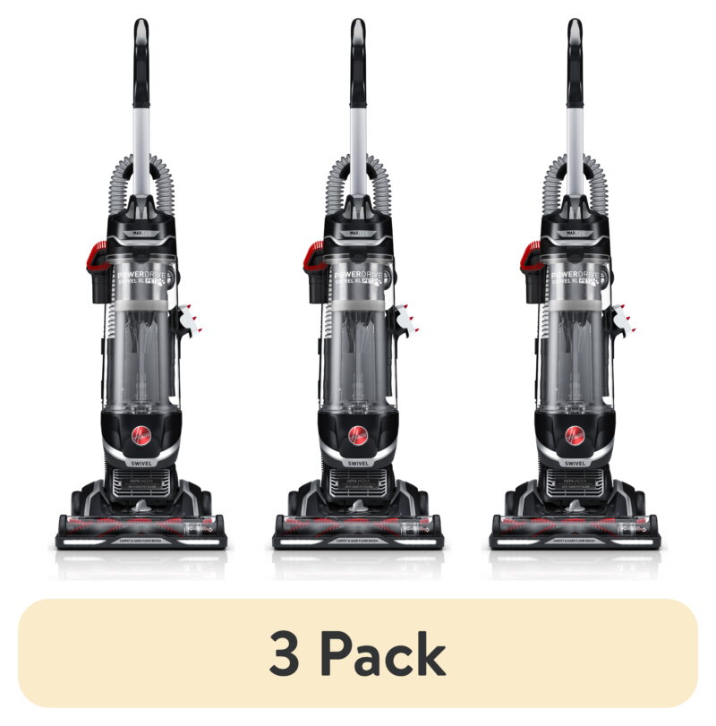 (3 pack) Hoover MAXLife Power Drive Swivel XL Pet Bagless Upright Vacuum Cleaner with HEPA Media Filtration, UH75210, New