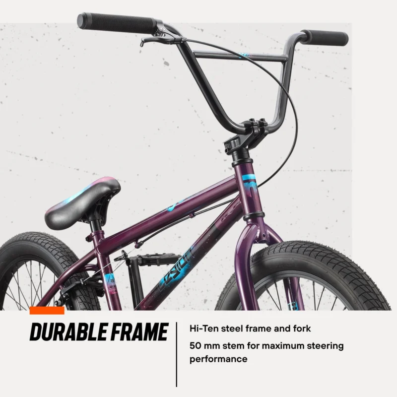 Mongoose Legion L40 Freestyle BMX Bike, 20" Wheels, Ages 8 and up, Purple - Image 3