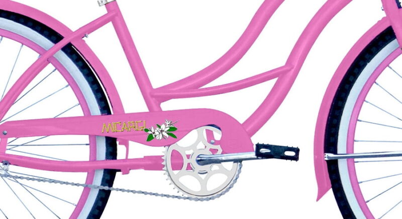 WonderWheels 26" Beach Cruiser Coaster Brake Stainless Steel Spokes One Piece Crank Alloy Pink Rims 36H W/ Fenders - Pink - Image 4