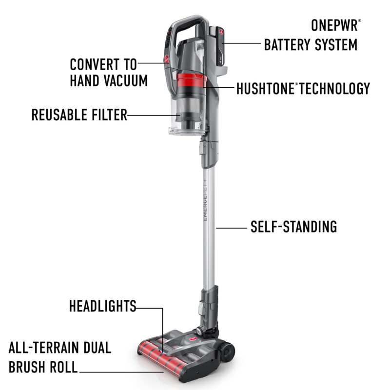 Hoover ONEPWR Emerge Pet Cordless Stick Vacuum – All-Terrain Dual Brush, Powerful Suction, BH53612V - Image 4