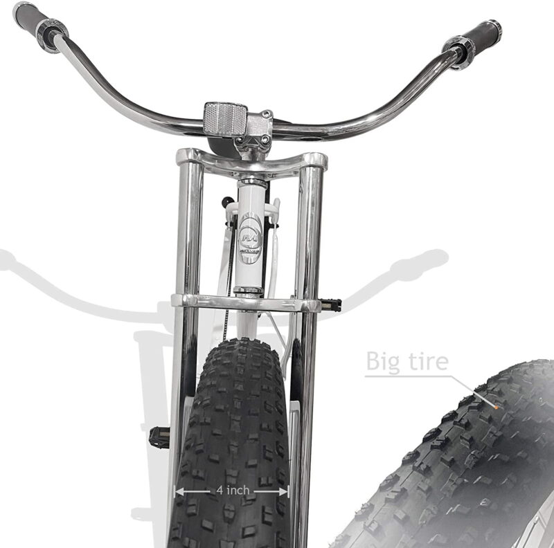 MICARGI 26" Retro Beach Cruiser Bike Single Speed Fat Tire Bicycle Seattle -WHITE - Image 3