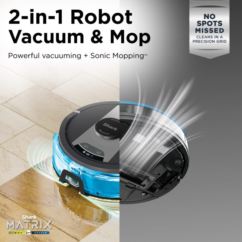 Shark® Matrix 2-in-1 Robot Vacuum & Mop with No Spots Missed on Carpets & Hard Floors, Home Mapping, RV2400WD - Image 4