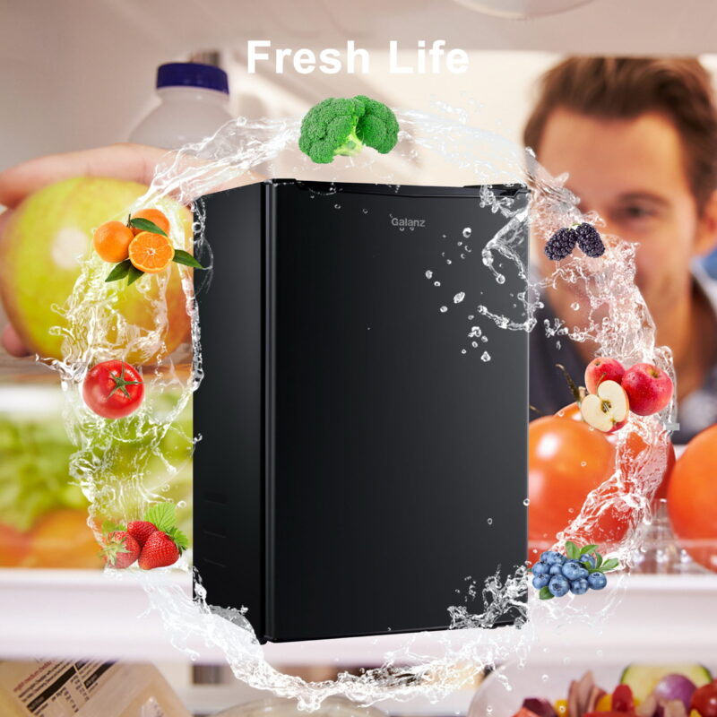 Galanz 3.3 Cu ft One Door Mini Fridge, Black Estar, New - Image 5