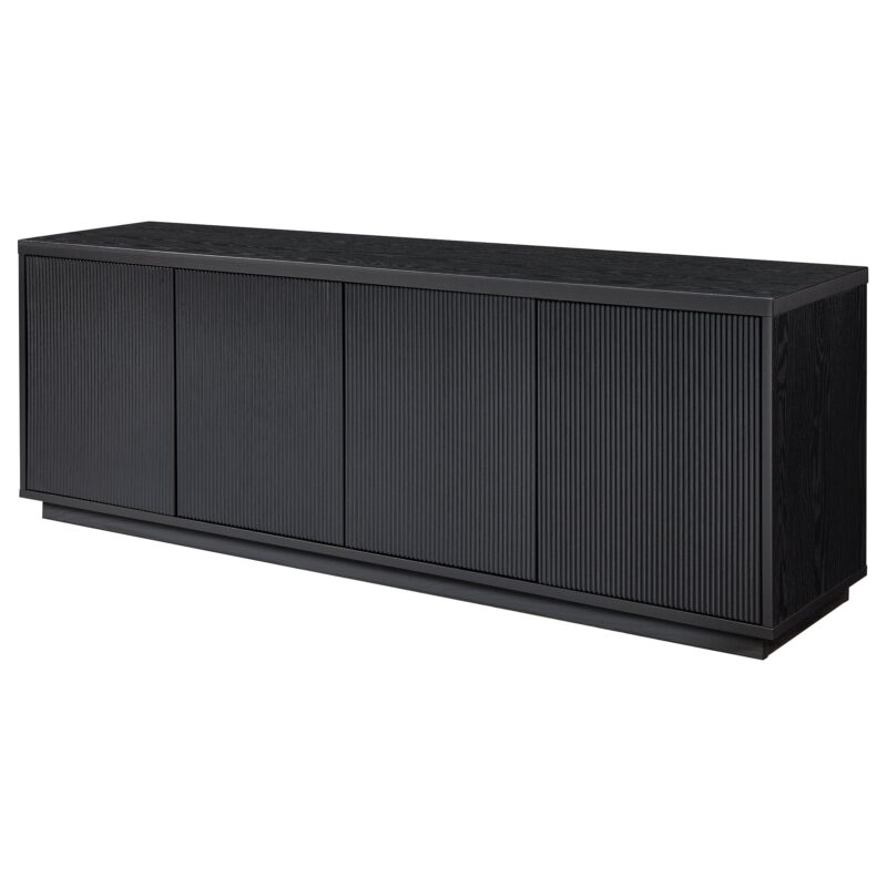 Evelyn&Zoe Hanson Rectangular TV Stand for TV's up to 75", Black Grain - Image 4