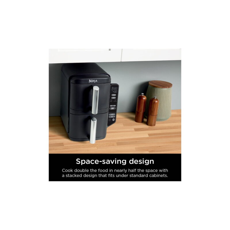 Ninja DoubleStack 8 Qt, 4-in-1, 2-Basket Air Fryer, Space Saving Design - Image 3