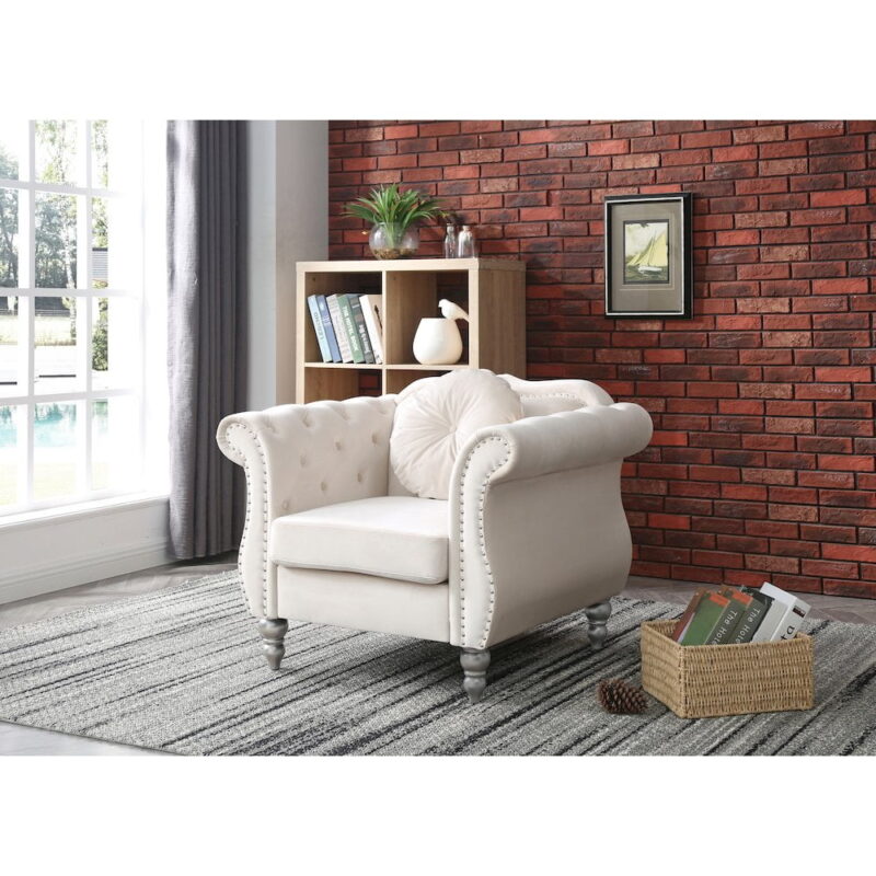Glory Furniture Hollywood Accent Chair in Ivory Color - Image 4