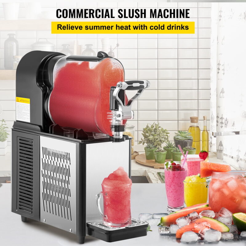 BENTISM Commercial Slushy Machine,3L Margarita Machine, Single Bowl Stainless Steel Frozen Drink Slush Machine,Black - Image 2