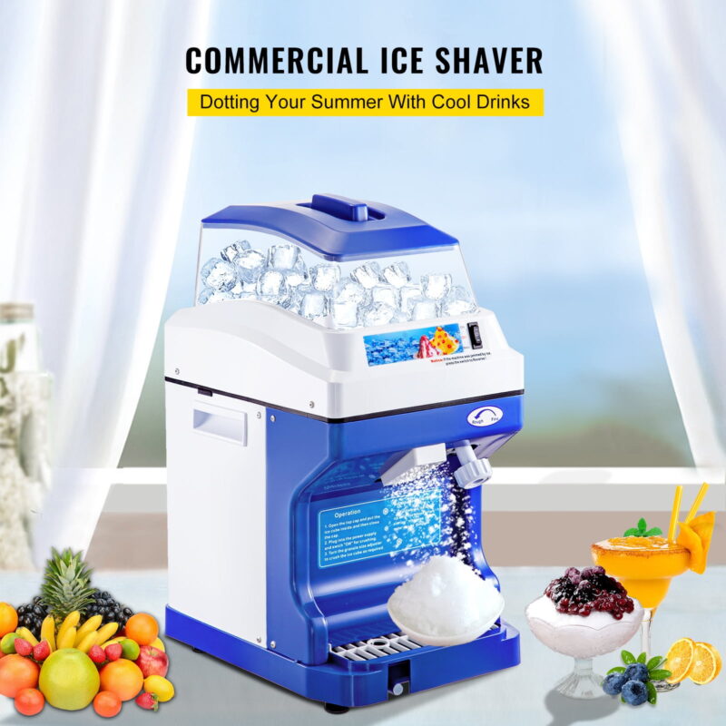 BENTISM Commercial Ice Shaver Ice Shaving Machine, with Hopper, Electric Snow Cone Maker - Image 2
