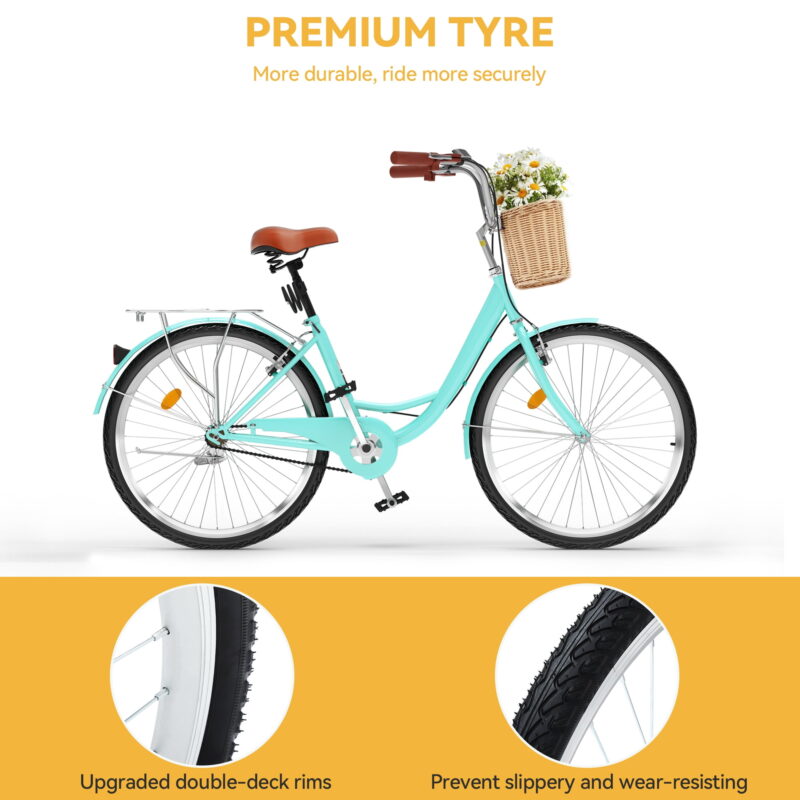 Dextrus 24'' Womens Classic Beach Cruiser Bike - Image 5