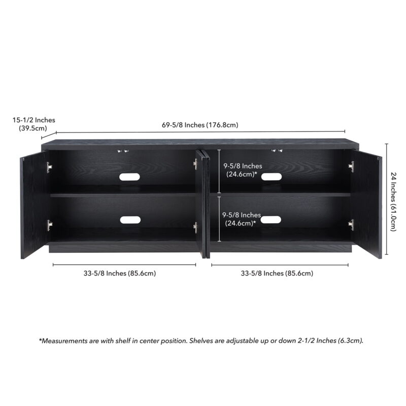 Evelyn&Zoe Hanson Rectangular TV Stand for TV's up to 75", Black Grain - Image 6
