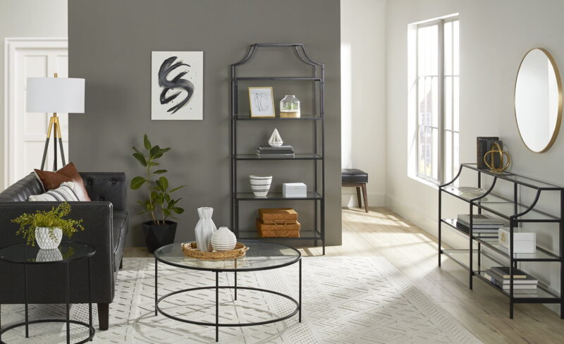 Better Homes & Gardens 71" Nola 5 Shelf Etagere Bookcase, Black Finish - Image 4
