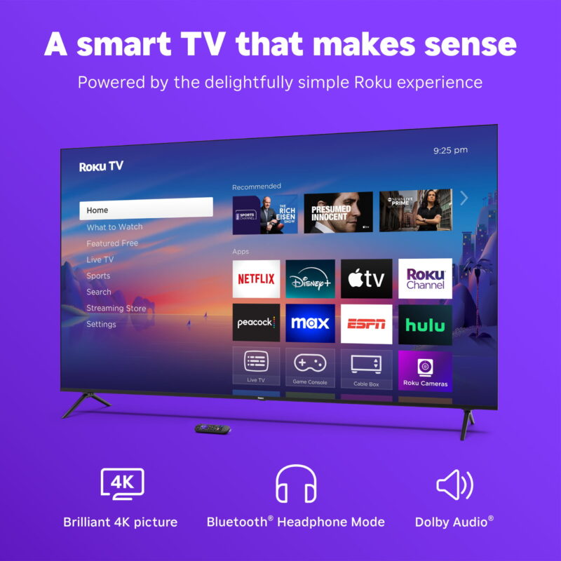 Roku Smart TV 2025 – 85-Inch Select Series, 4K HDR TV – Roku TV with Enhanced Voice Remote - Image 4