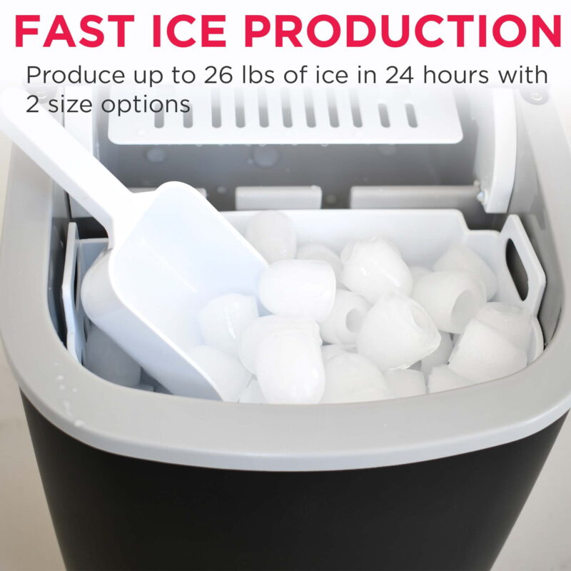 Frigidaire 26 lb Retro Bullet Ice Maker, Black, EFIC128 - Image 6