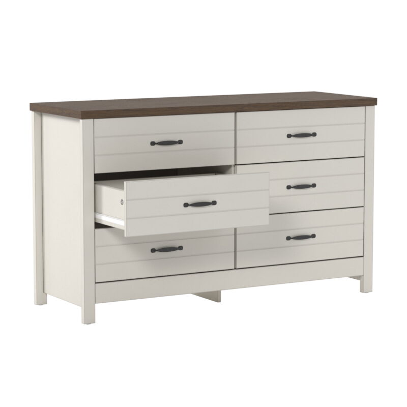 Lancaster Wood 6 Drawer Dresser, Ivory, by Hillsdale Living Essentials - Image 6