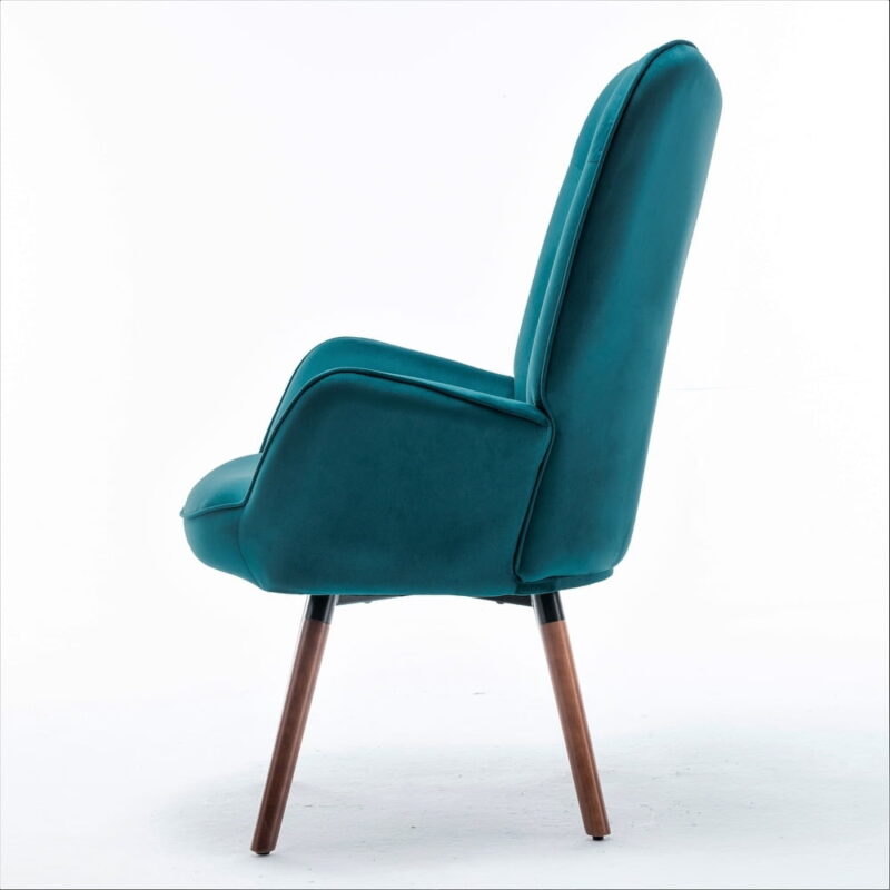 US Pride Furniture Kreedence 26.38" W Microfiber Wing Back Armchair, Greynish Blue - Image 4